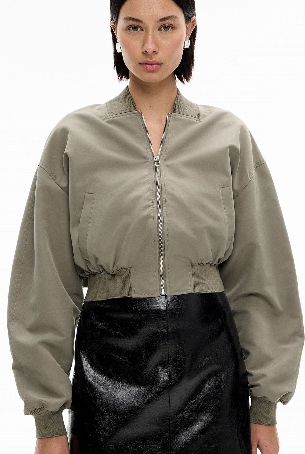 Cropped Bomber Jacket