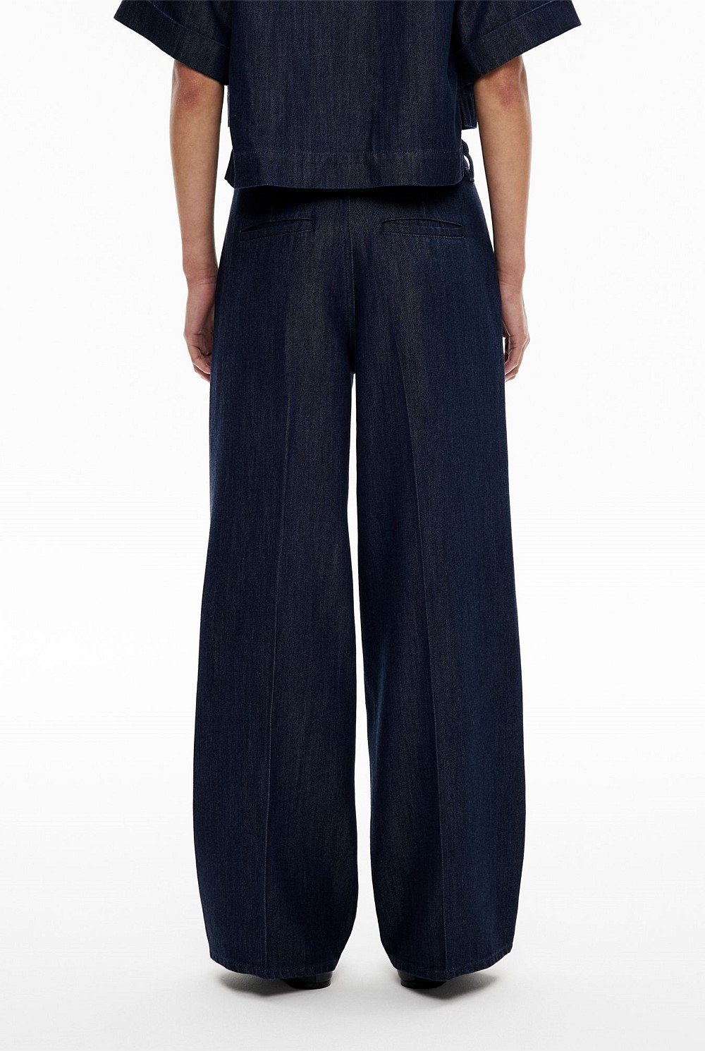 Pleated Denim Pant