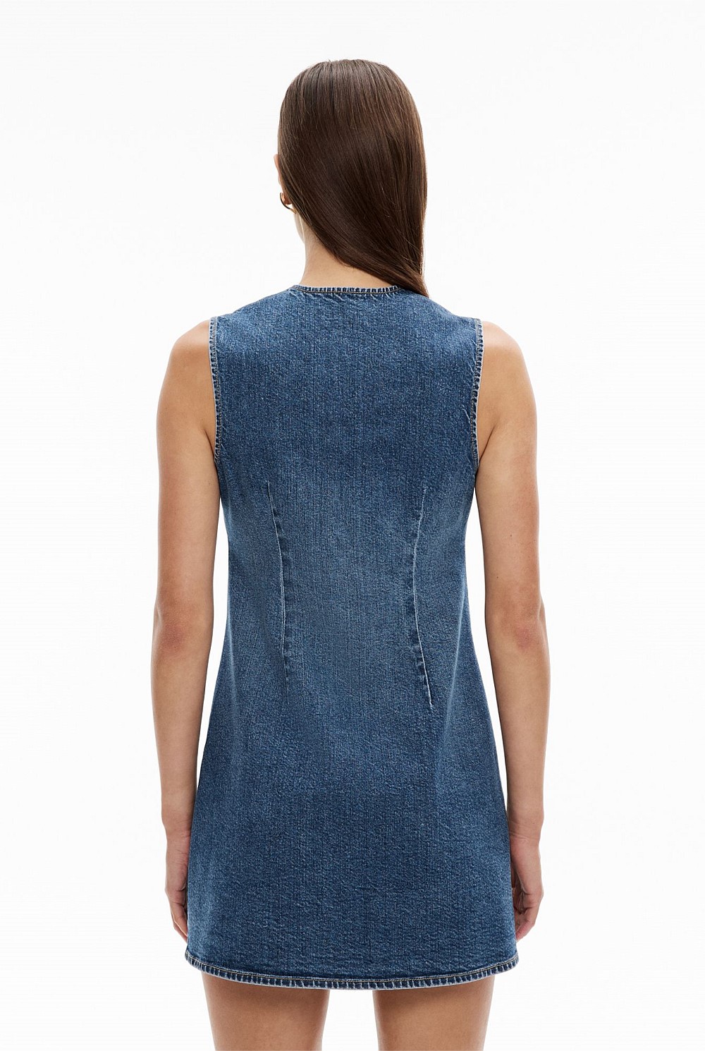 Button Front Denim Dress