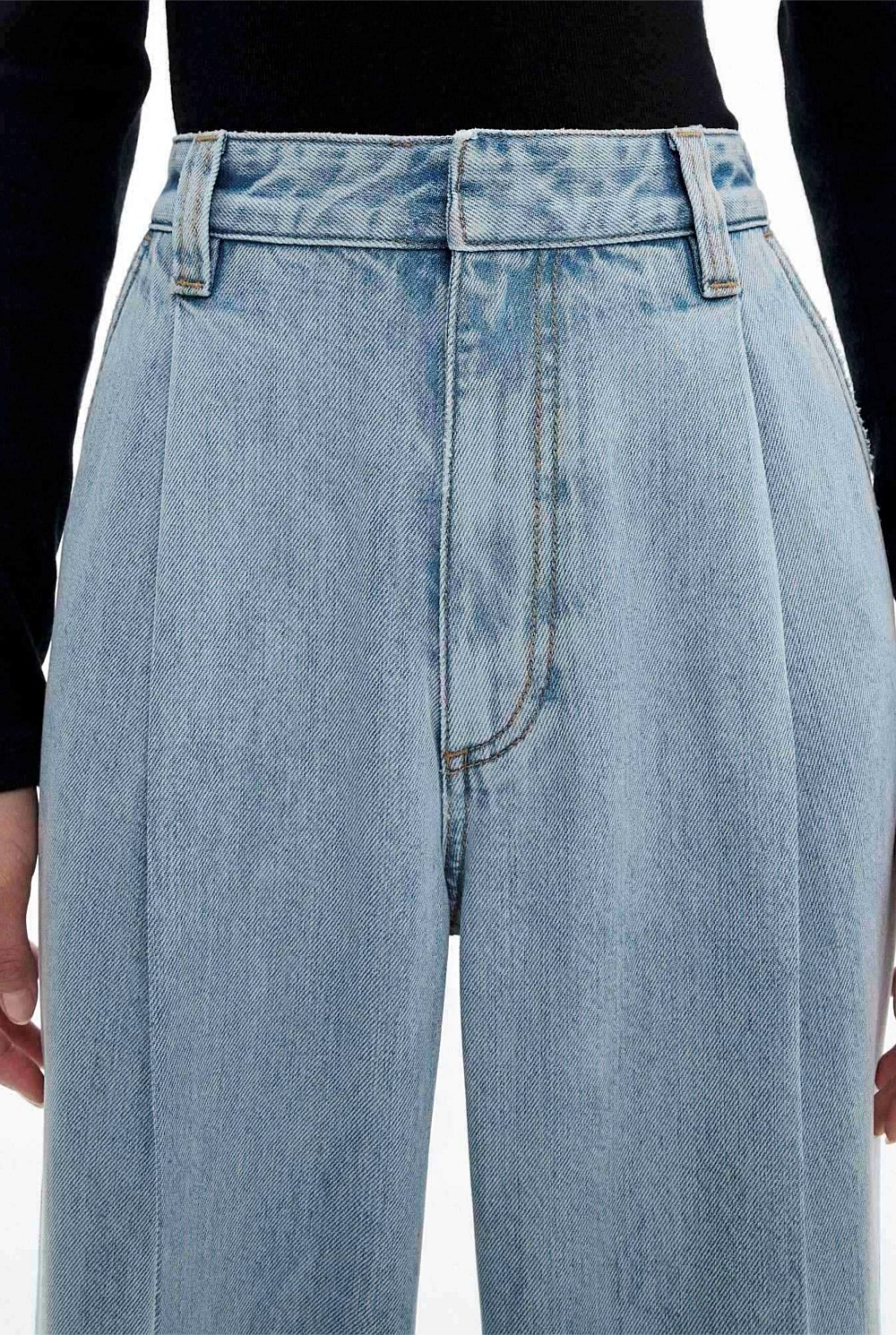 Pleated Denim Pant