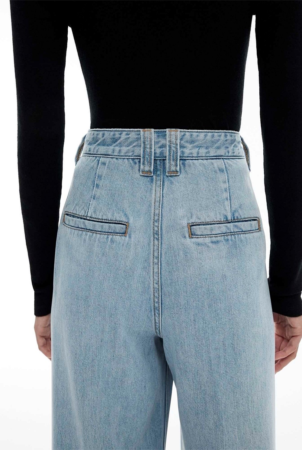 Pleated Denim Pant