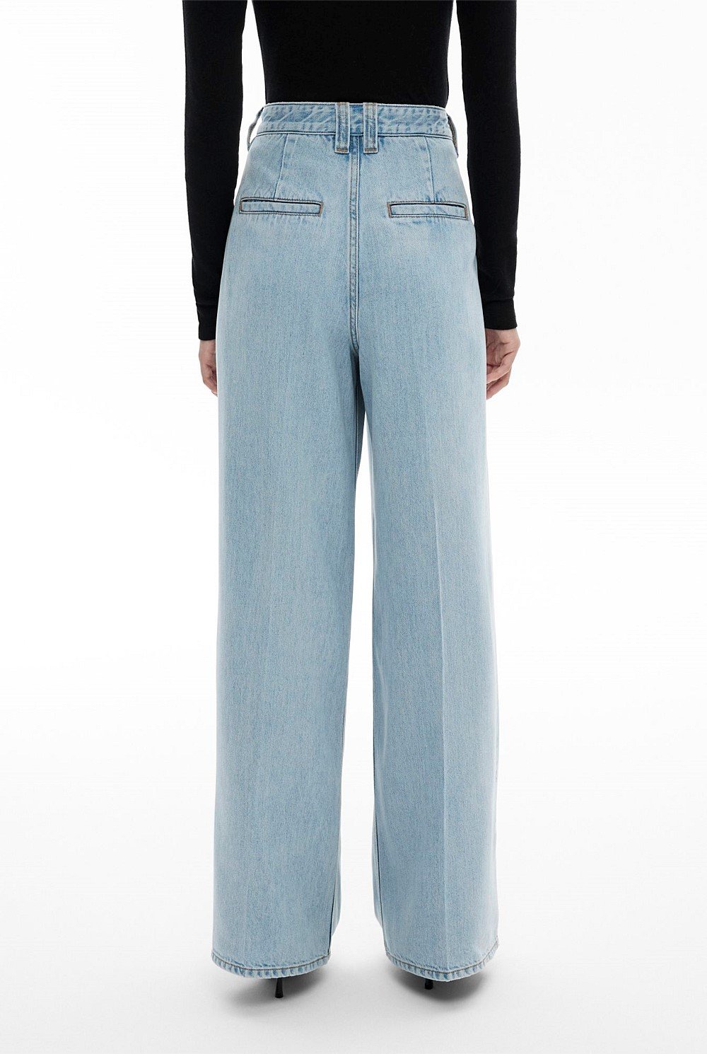 Pleated Denim Pant