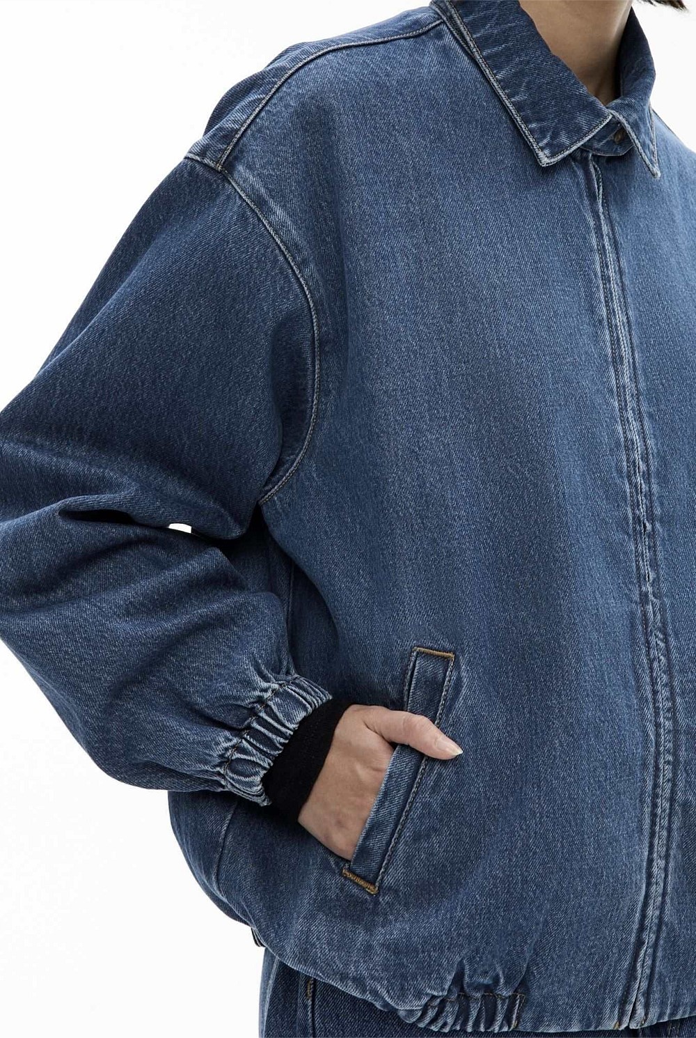 Denim Collared Bomber