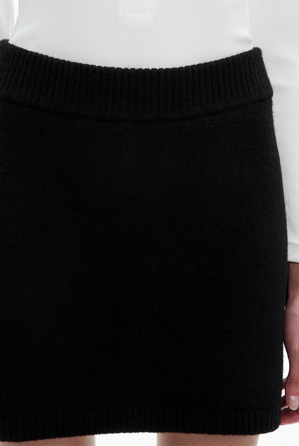 Wool Knit Mini Skirt