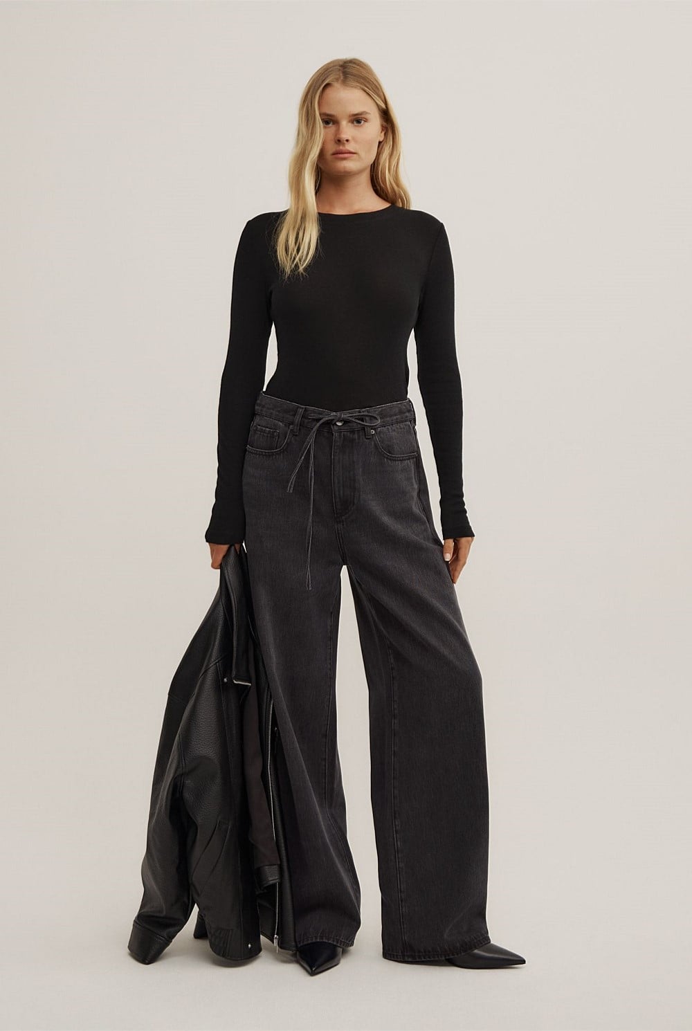 Drawcord Denim Jeans