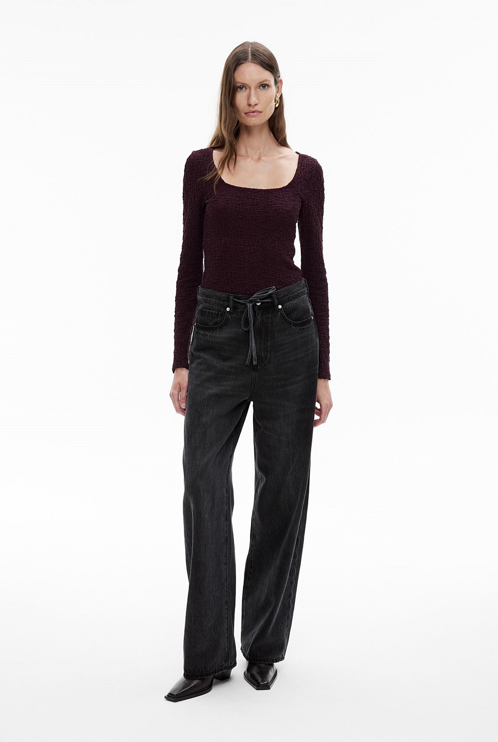 Textured Long Sleeve Top
