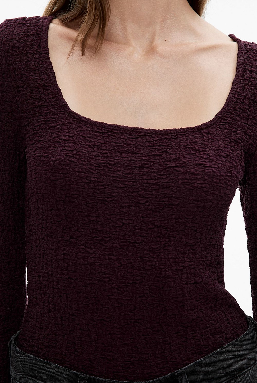 Textured Long Sleeve Top