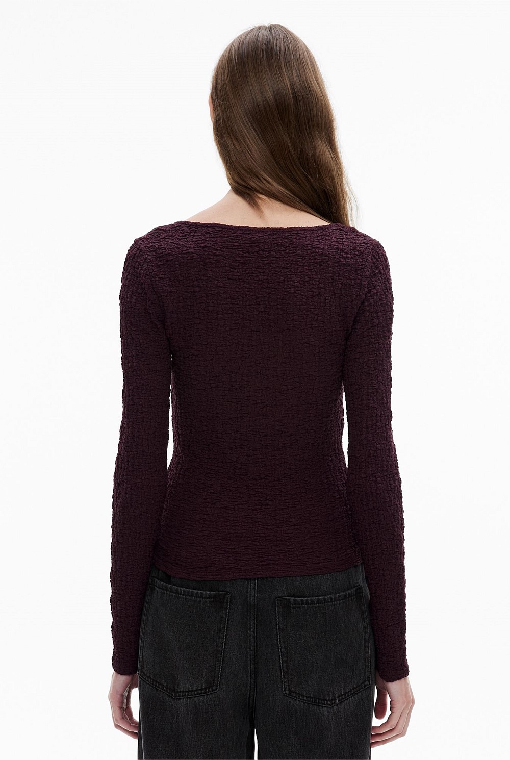 Textured Long Sleeve Top