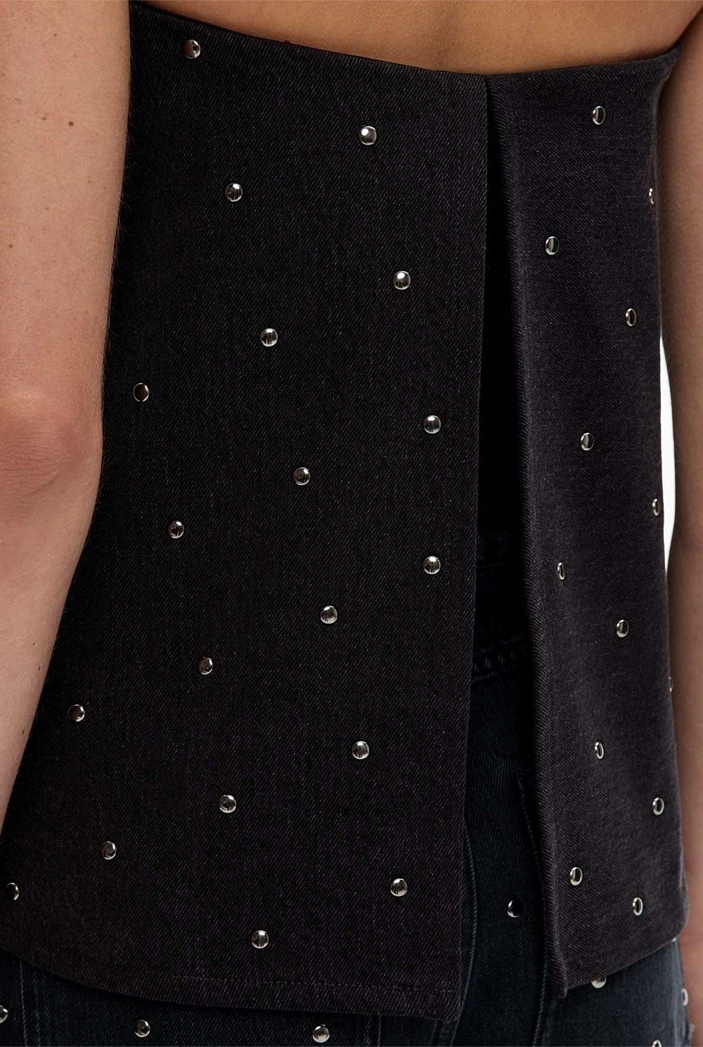 Studded Denim Top