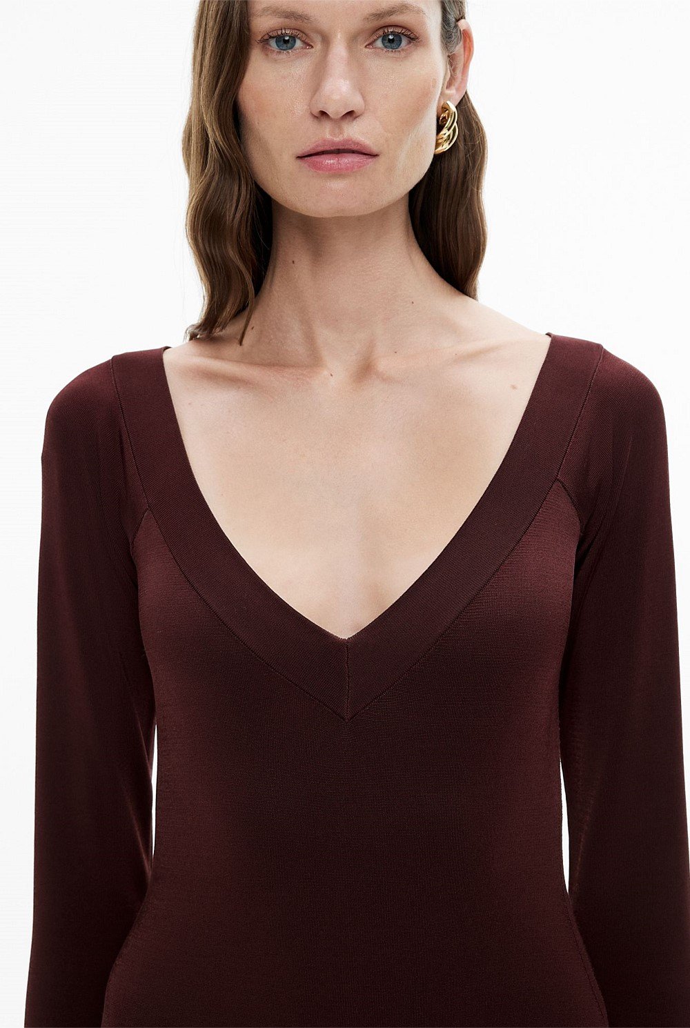 Wide Neck Knit Dress