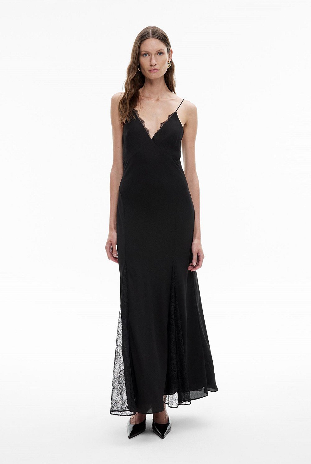 Lace Godet Maxi Dress