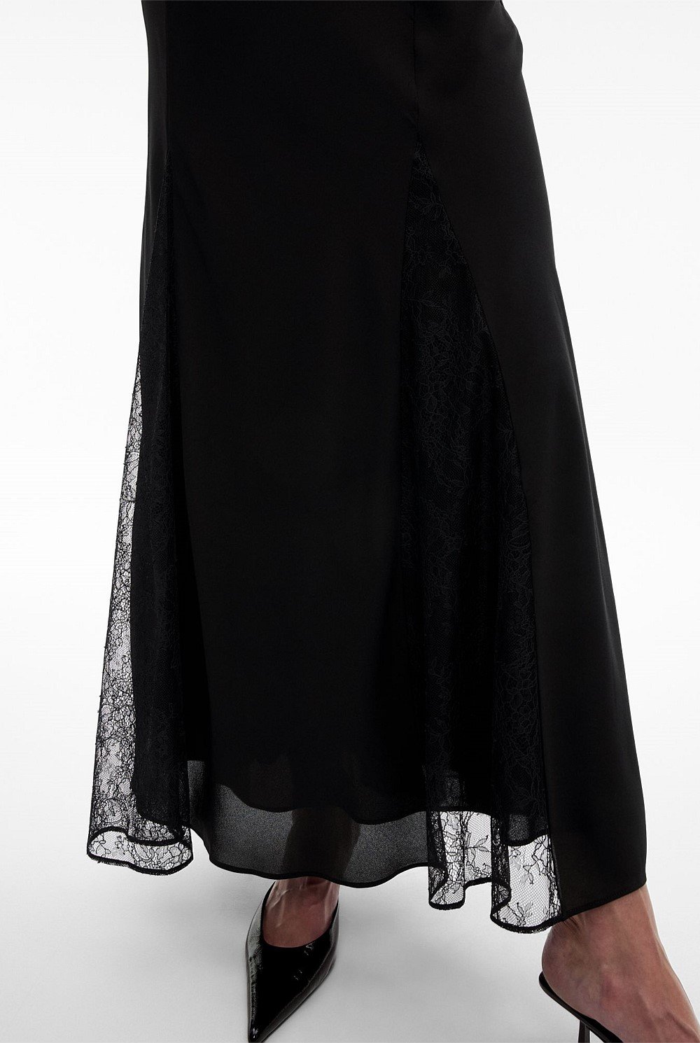 Lace Godet Maxi Dress