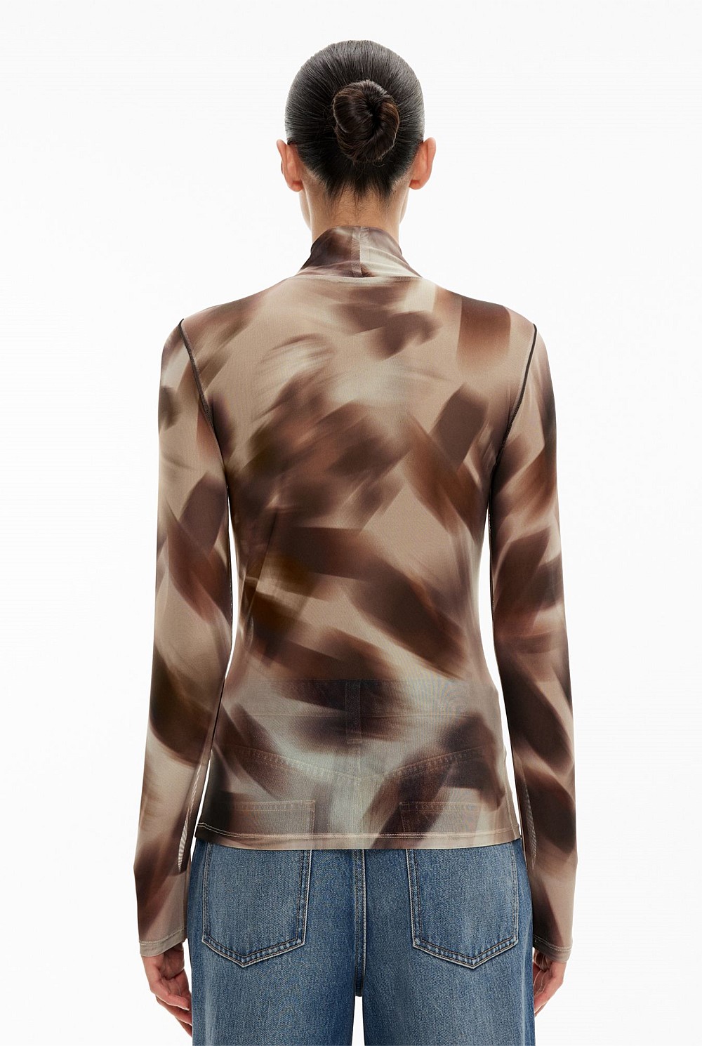 Mesh High Neck Top