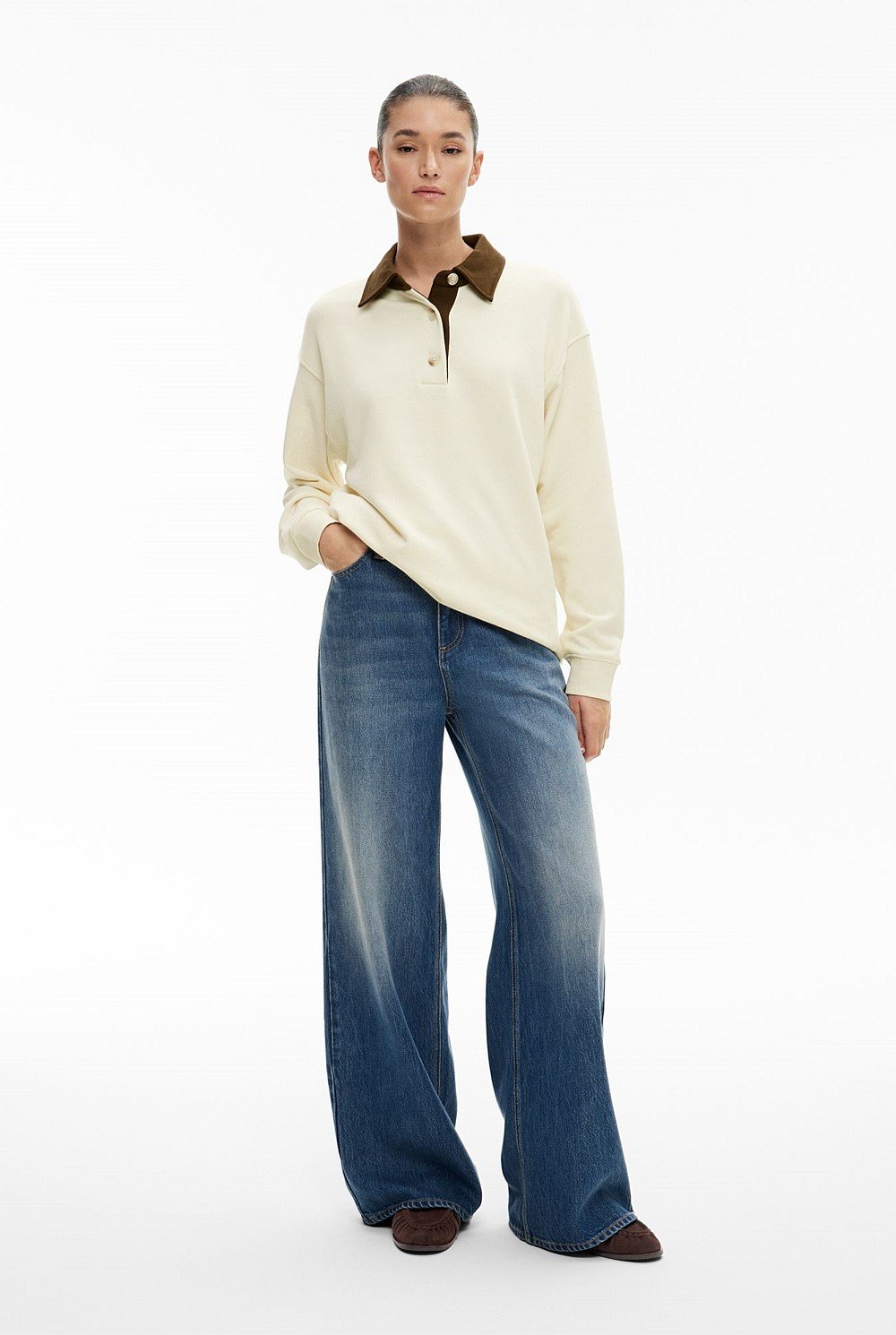 Jersey Longline Polo Top
