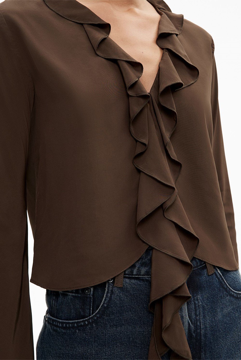 Ruffle V Neck Blouse