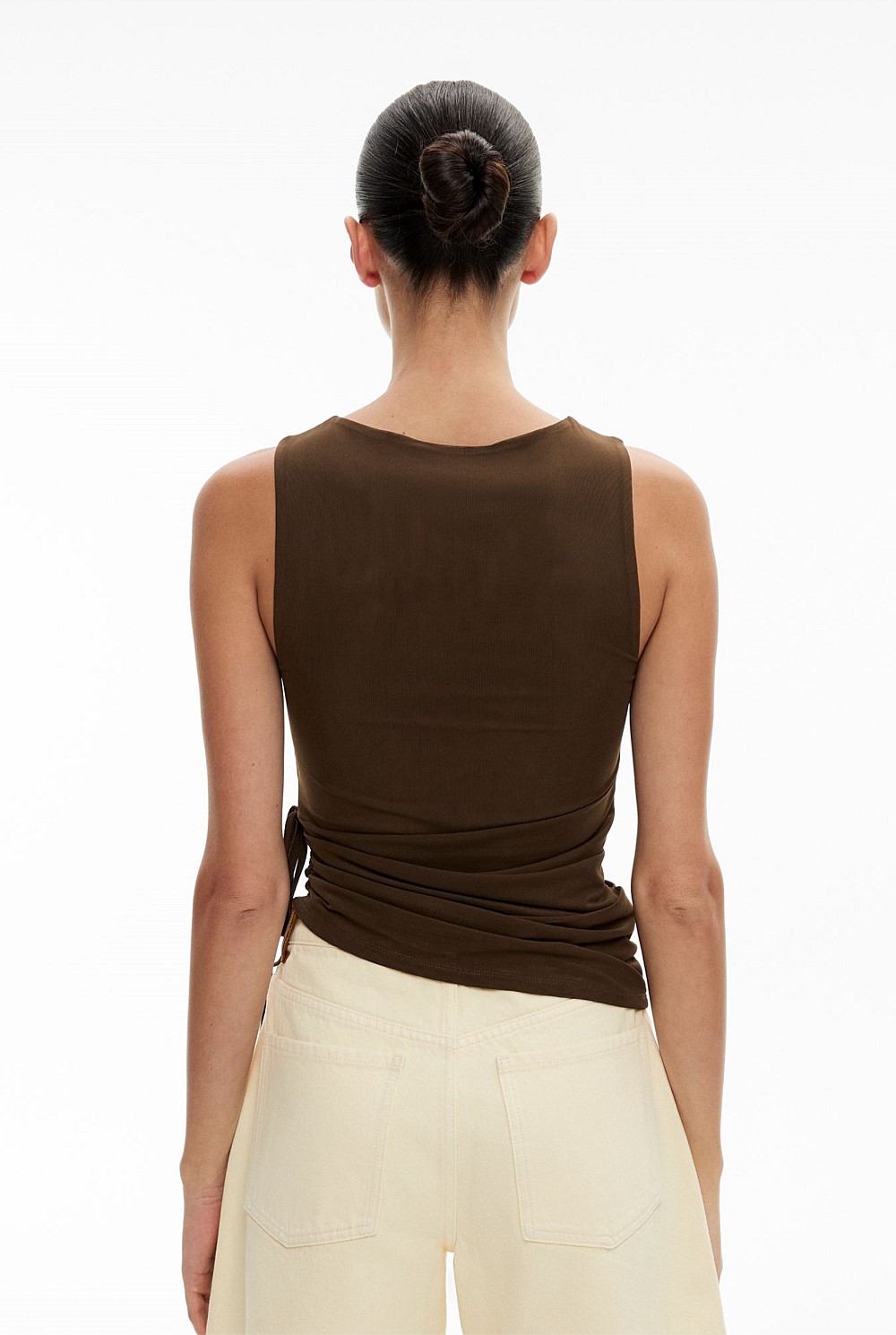 Tie Side Mesh Tank Top