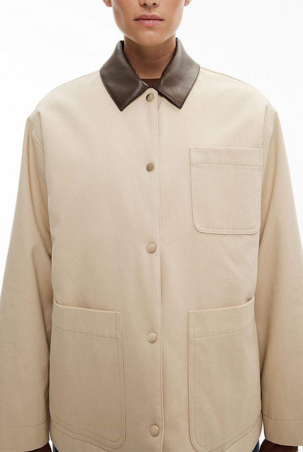 Contrast Collar Jacket