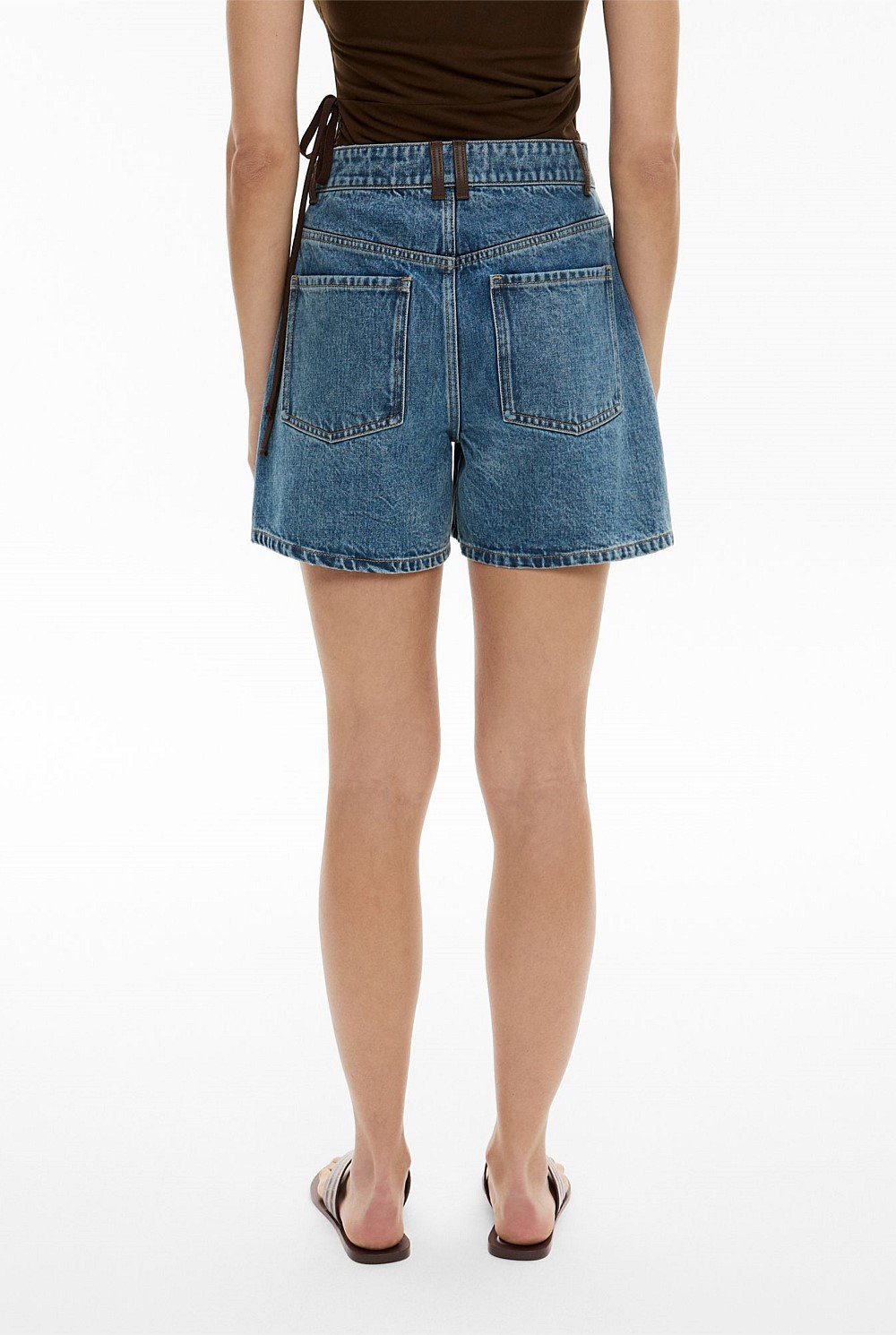 Contrast Denim Shorts