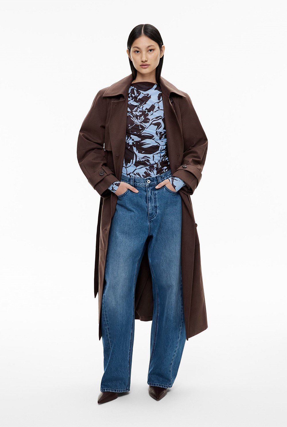 Mesh Drape Long Sleeve Top