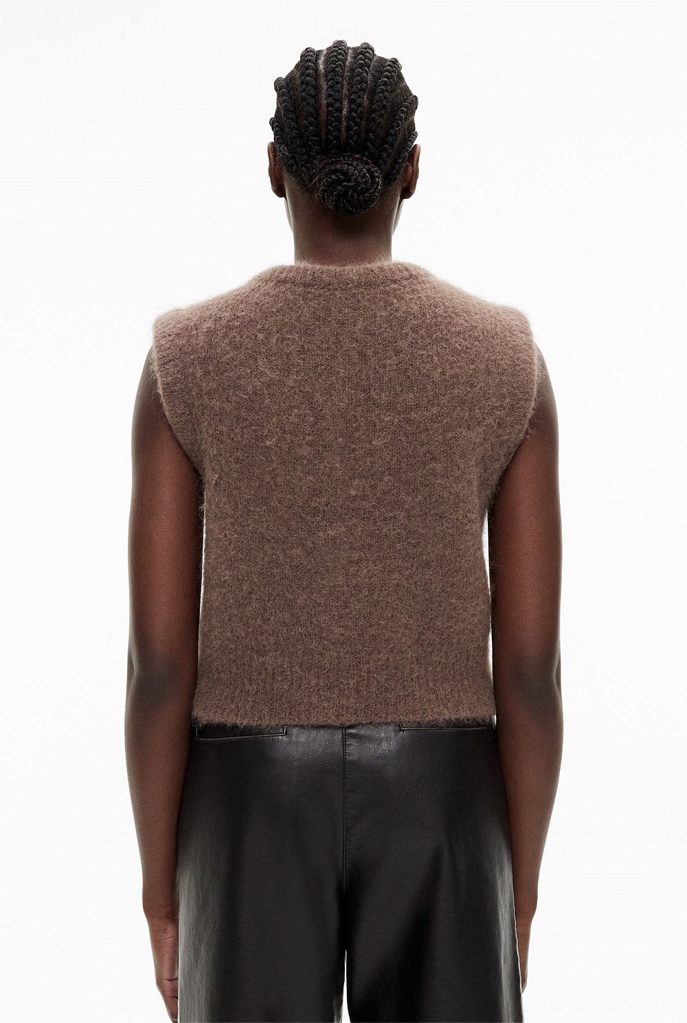 Fluffy Crew Knit Vest