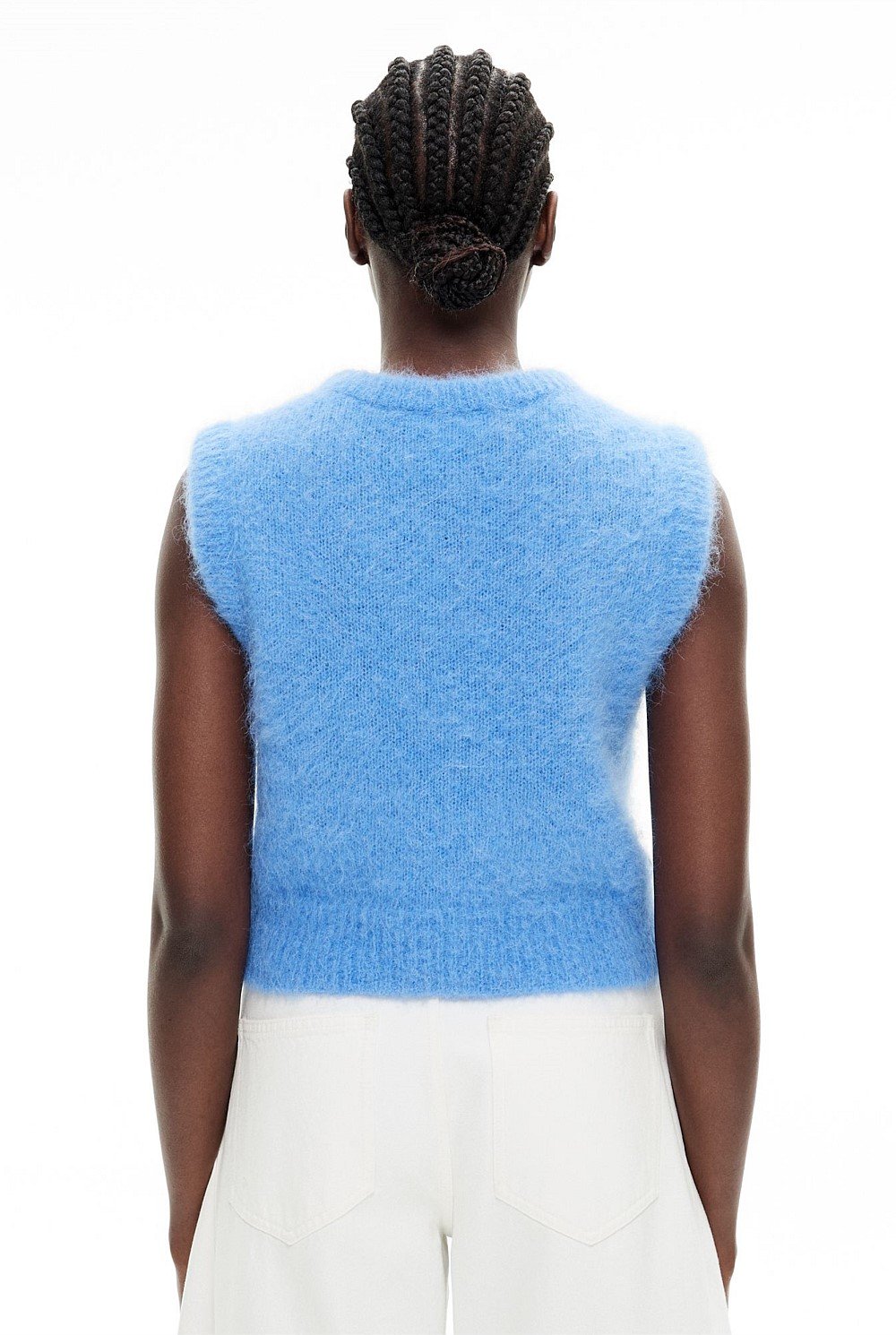 Fluffy Crew Knit Vest