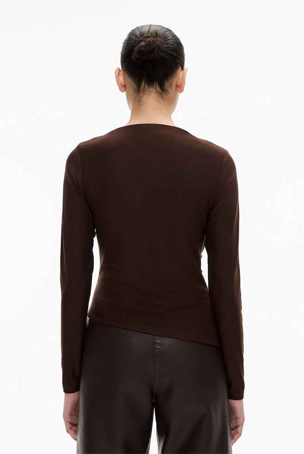 Mesh Drape Long Sleeve Top