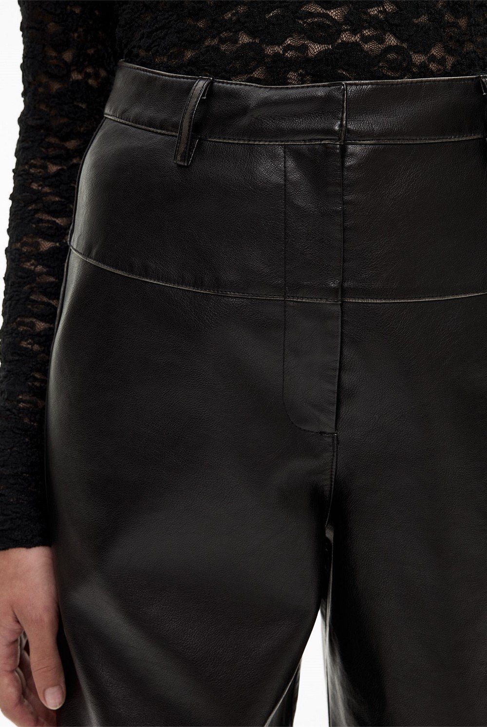 Spliced Faux Leather Pant