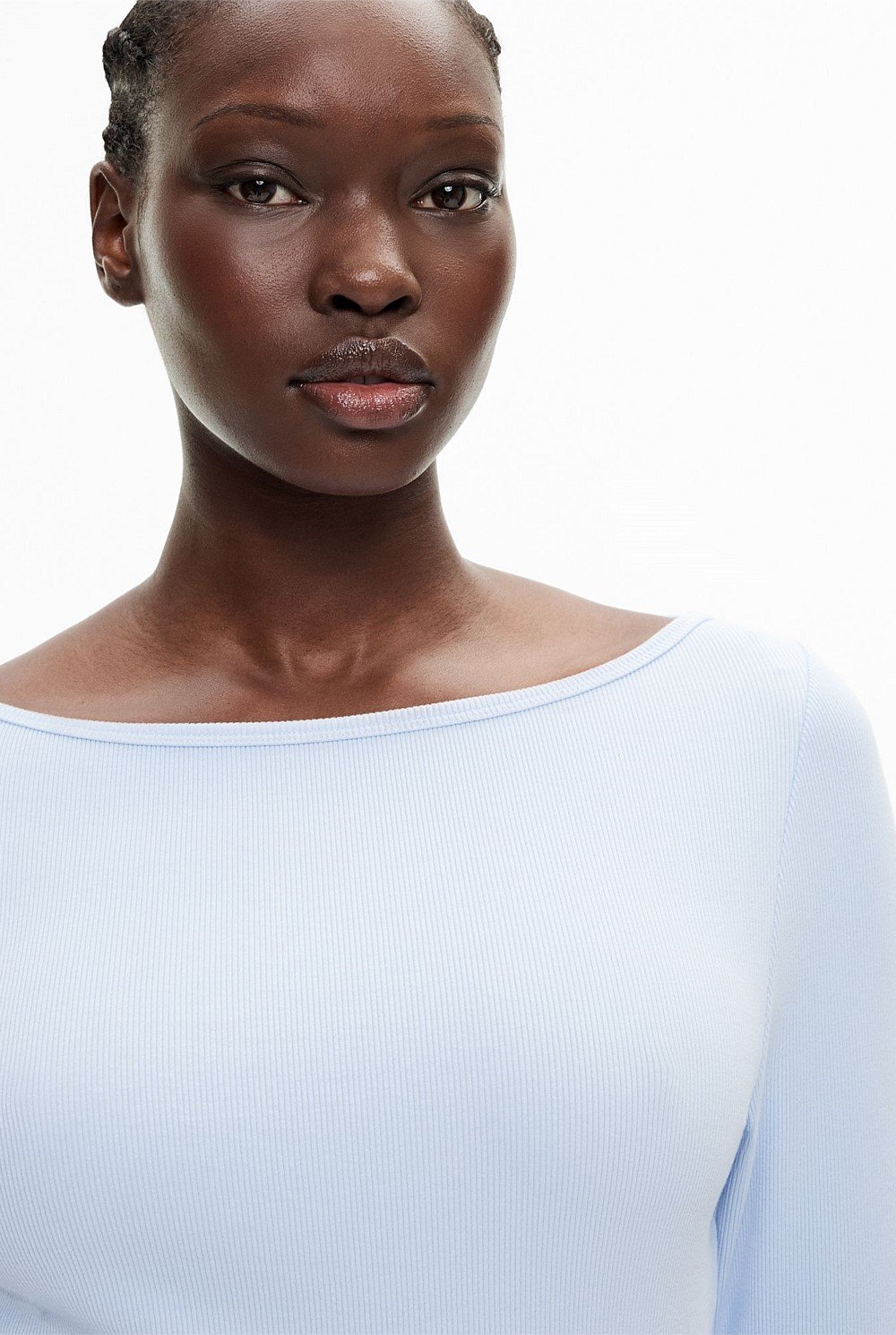 Rib Boat Neck Top
