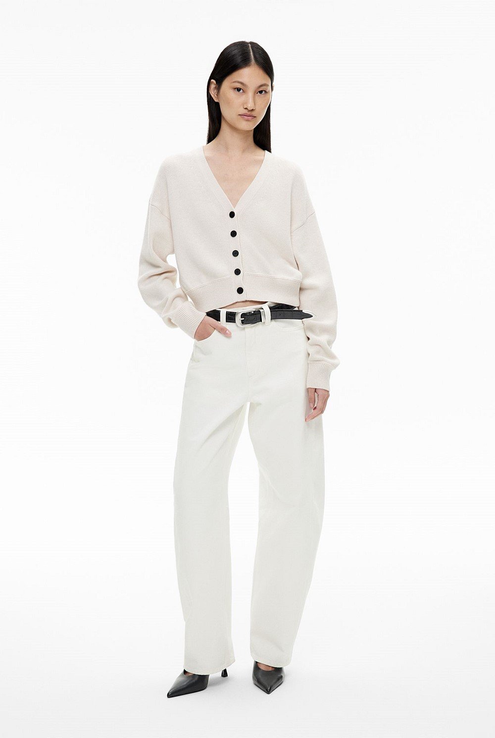 Button V Neck Cardigan