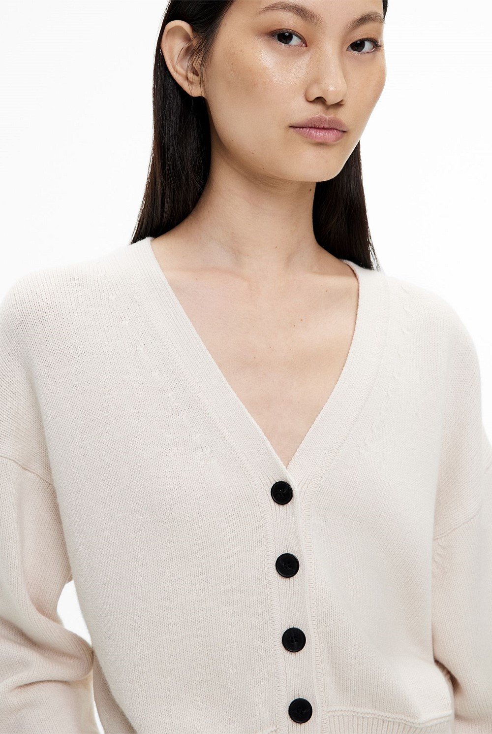 Button V Neck Cardigan
