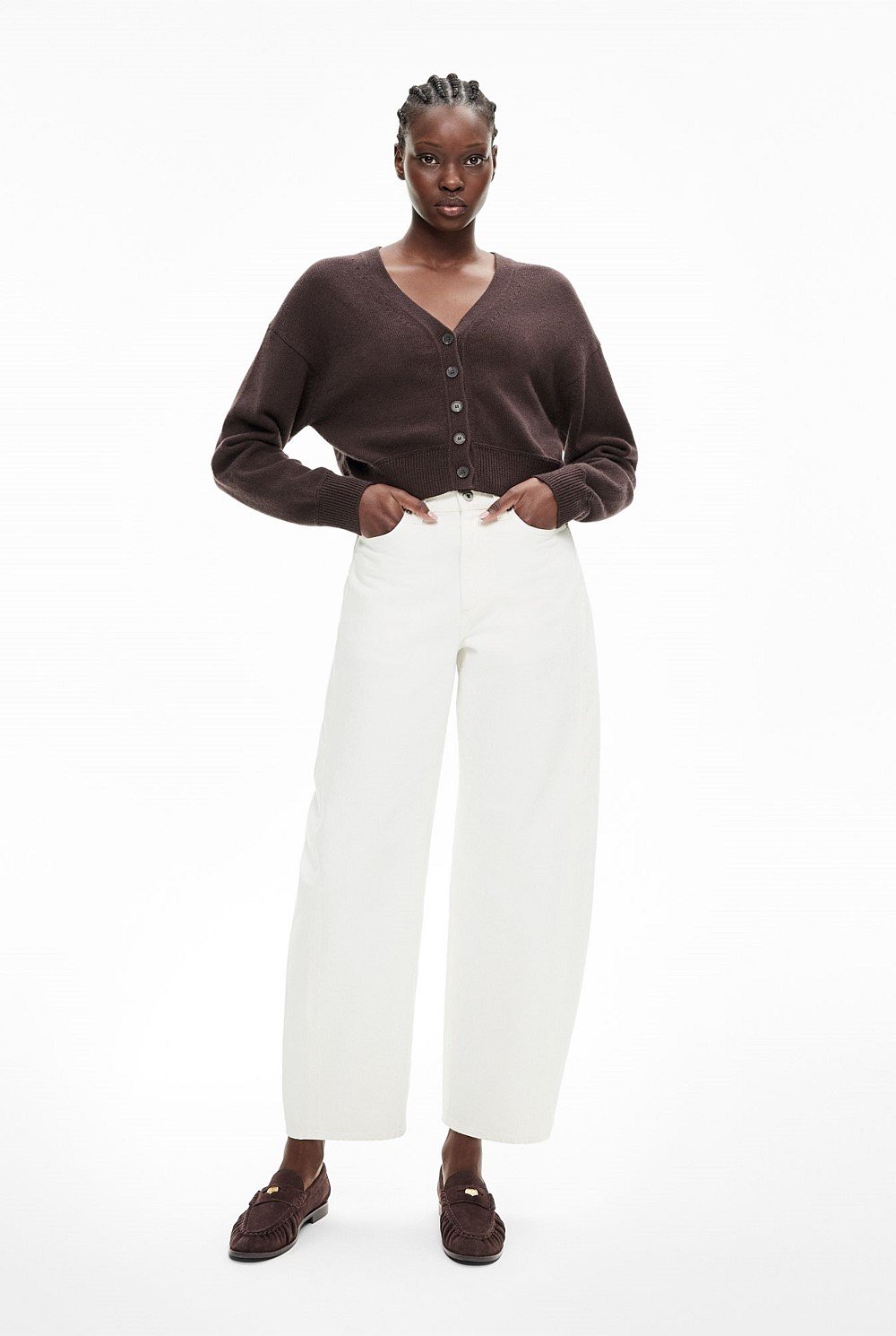Button V Neck Cardigan