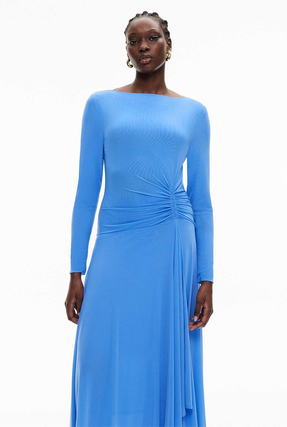 Asymmetrical Hem Mesh Dress