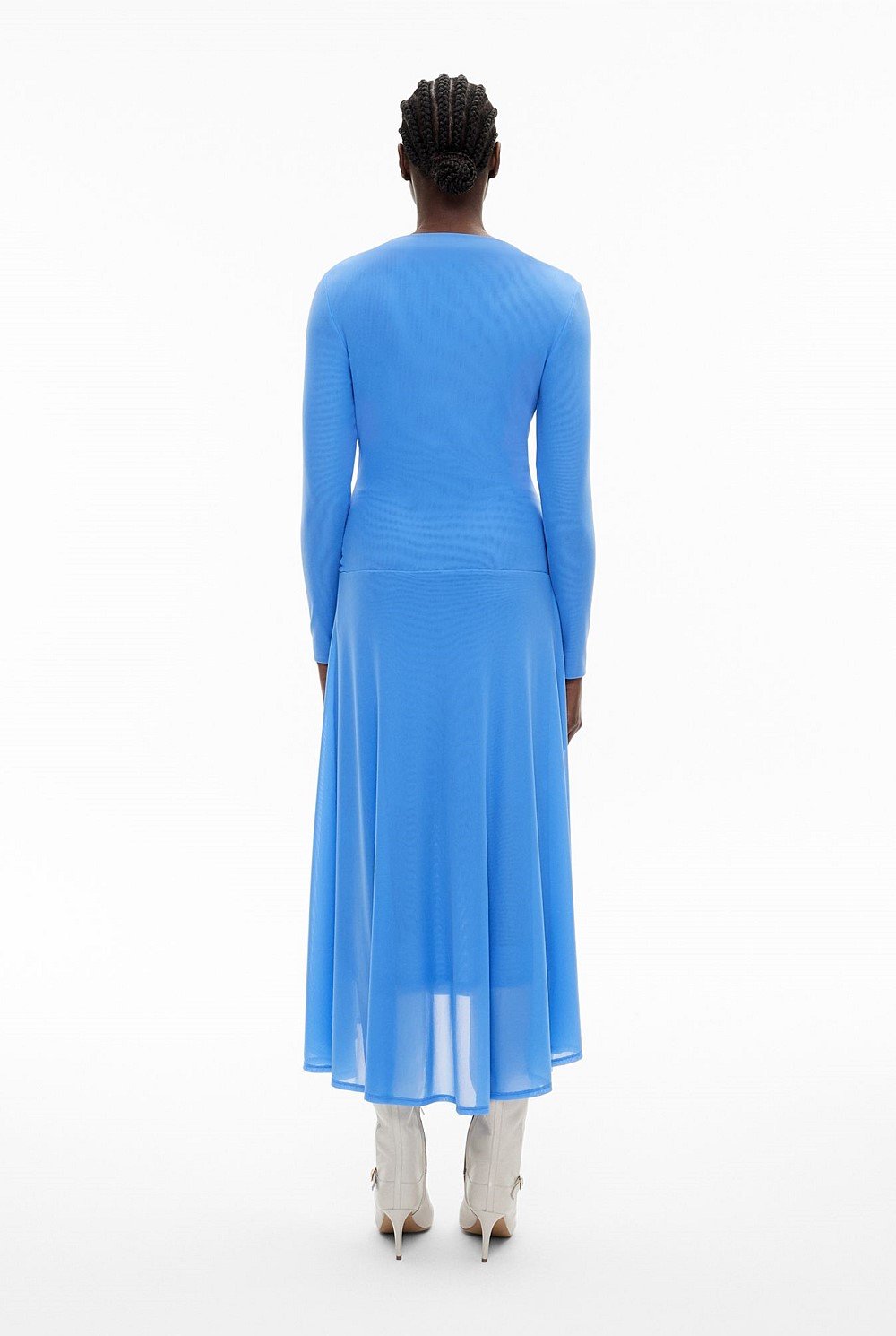 Asymmetrical Hem Mesh Dress