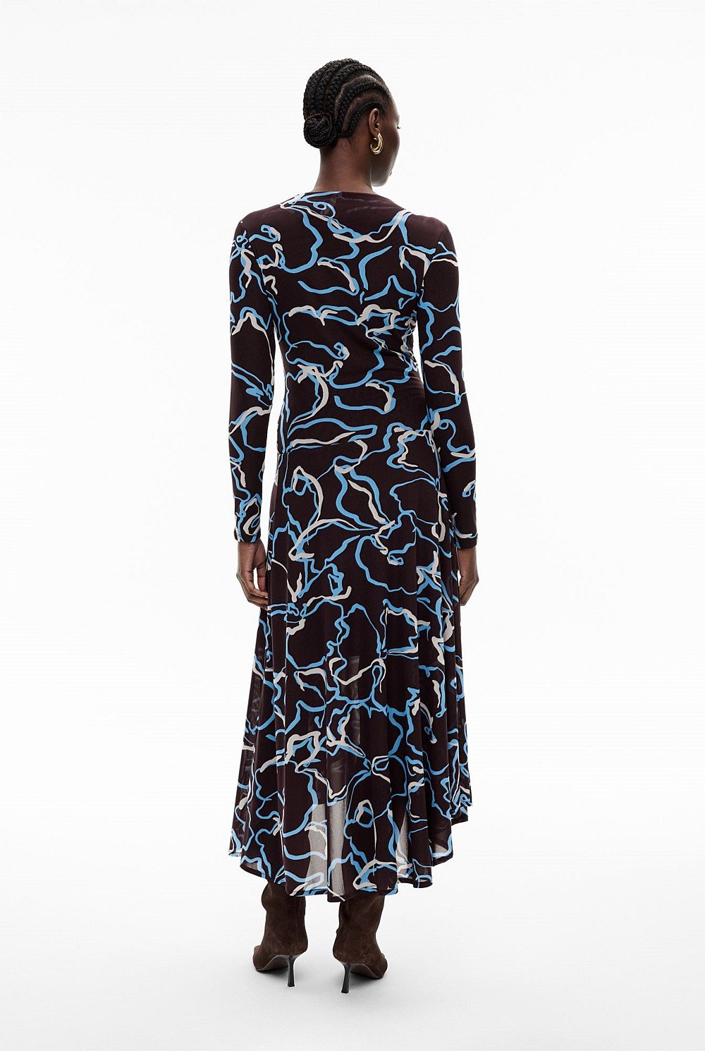 Asymmetric Hem Mesh Dress