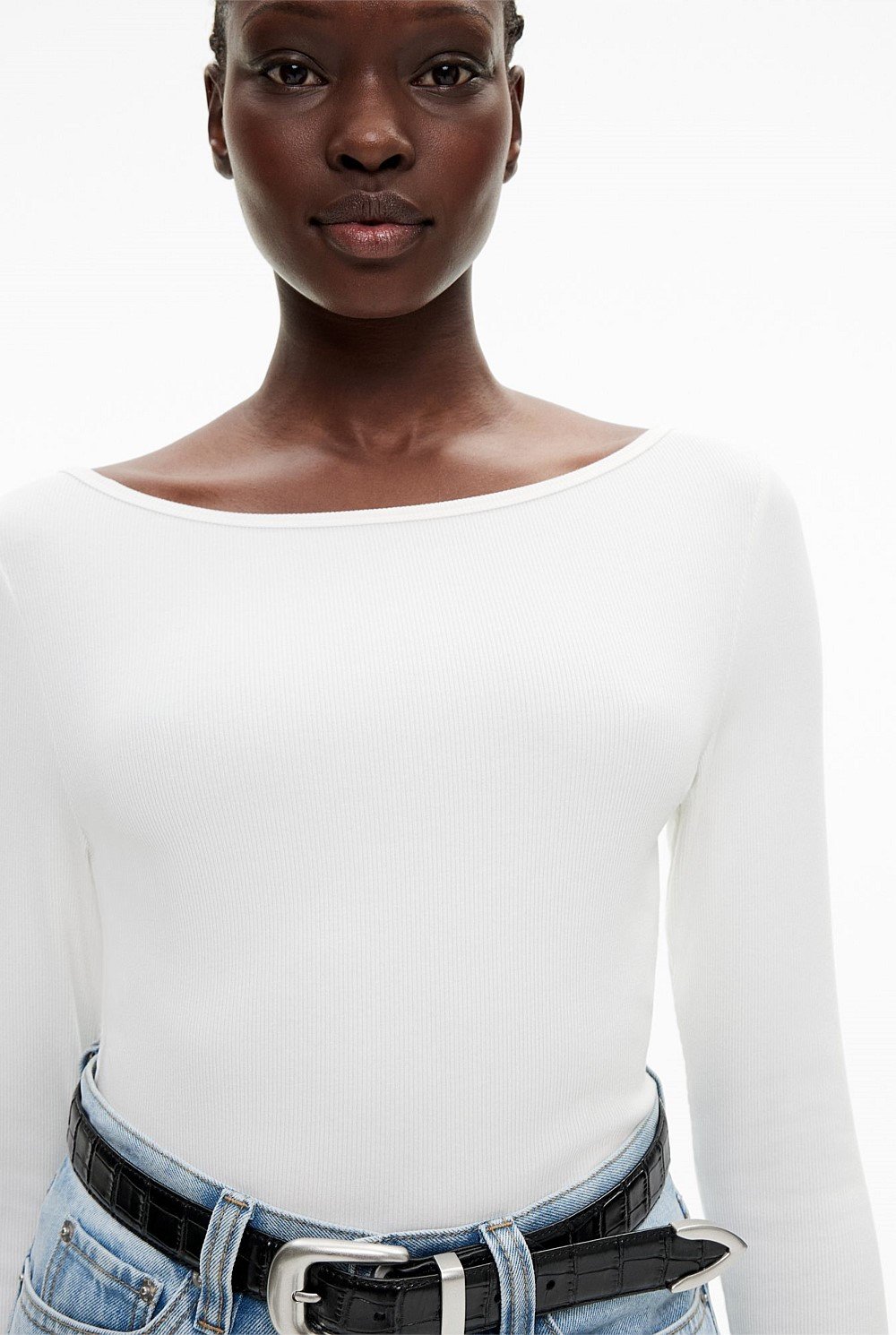 Rib Boat Neck Top