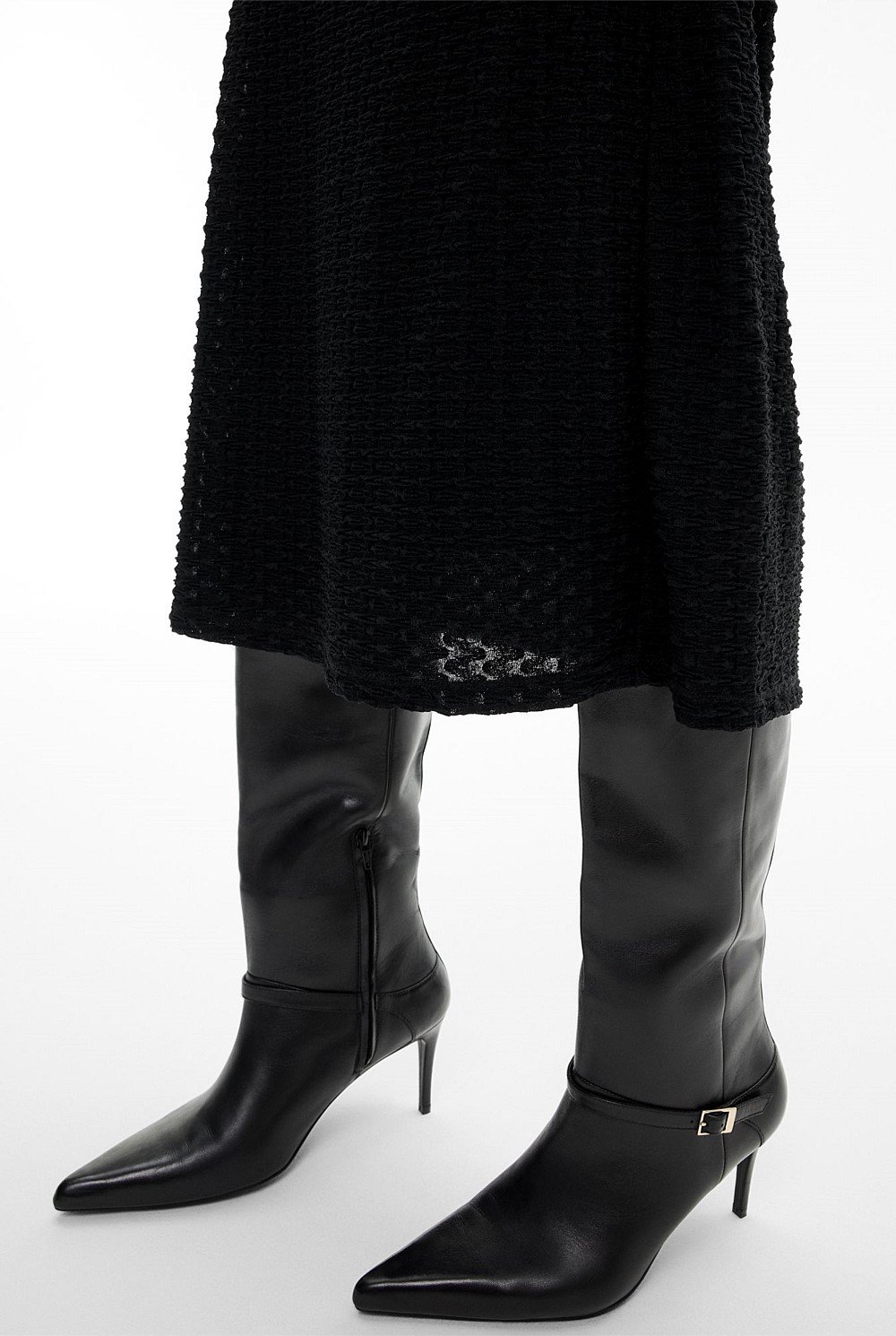 Textured Jersey Long Sleeve Dress