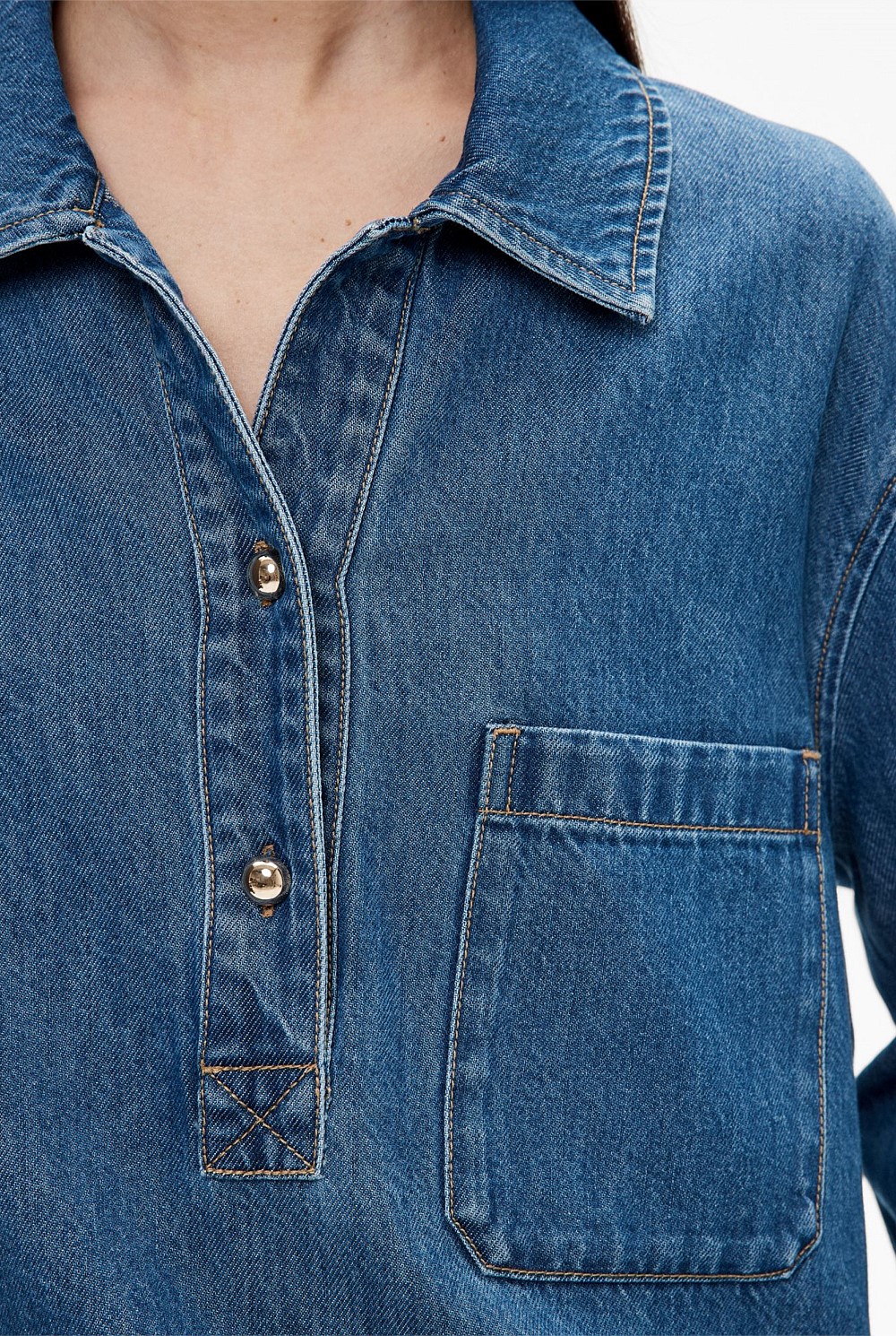 Denim Polo Shirt