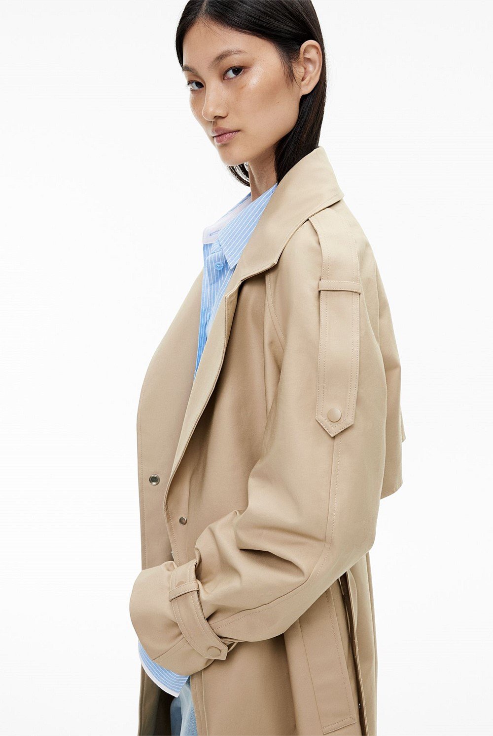 Snap Front Trench Coat