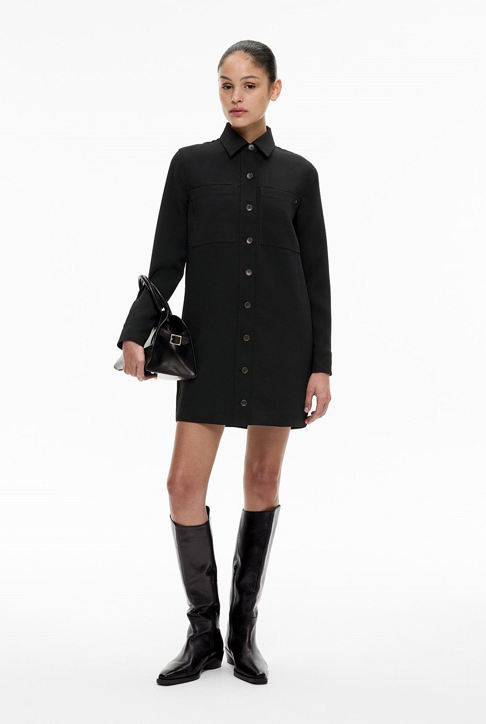 Patch Pocket Shirt Dress