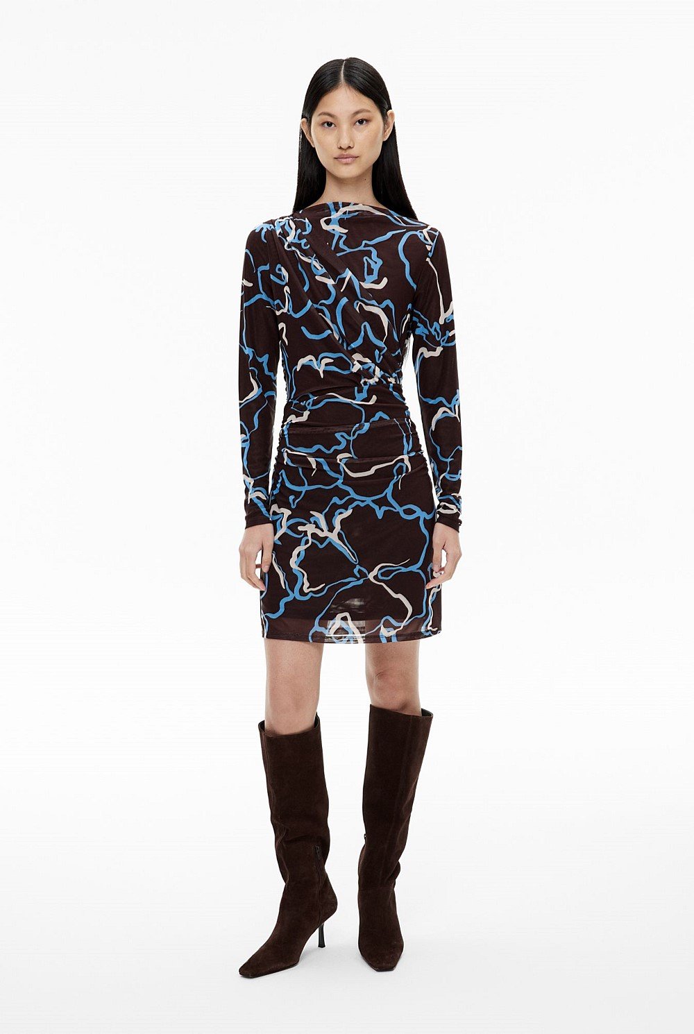 Panel Detail Mesh Dress