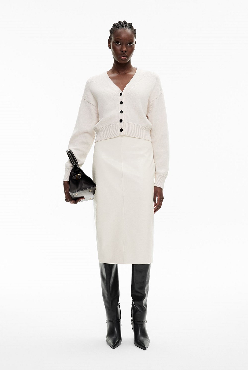 Croc Effect Midi Skirt