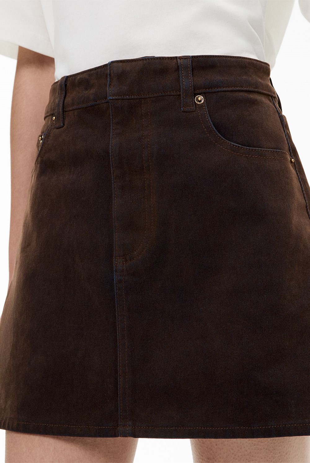 Flocked Denim Skirt