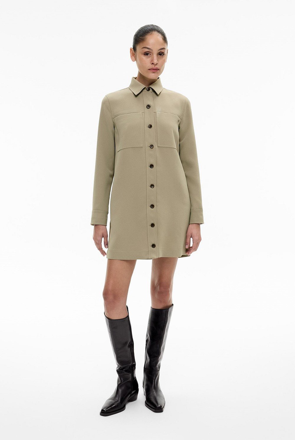 Patch Pocket Shirt Dress