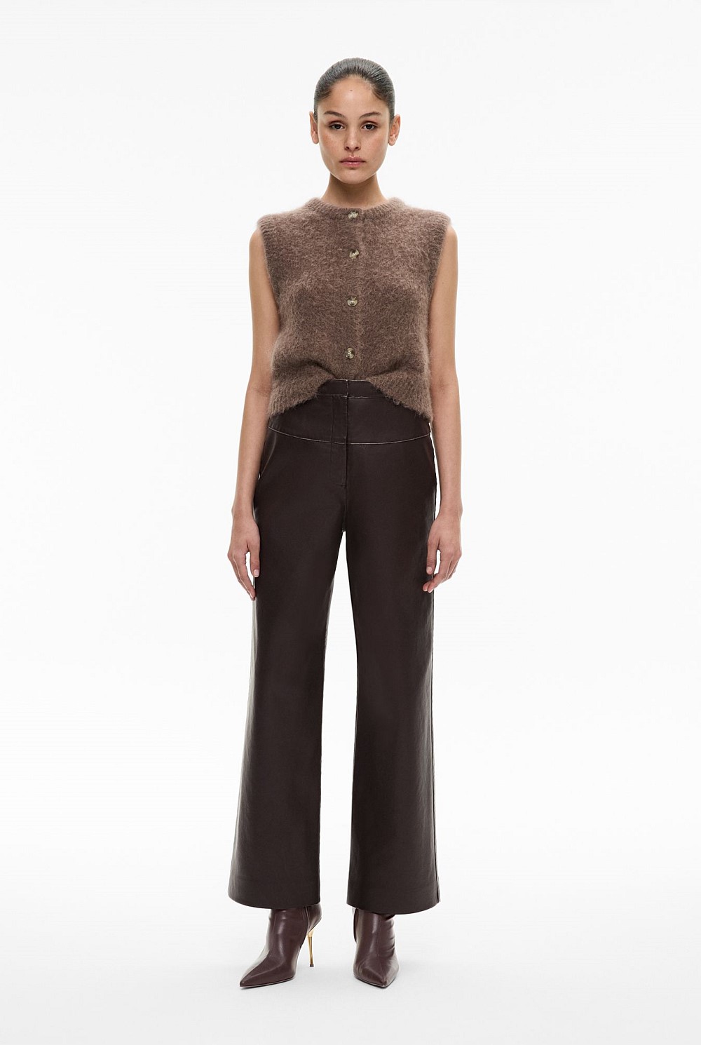 Spliced Faux Leather Pant