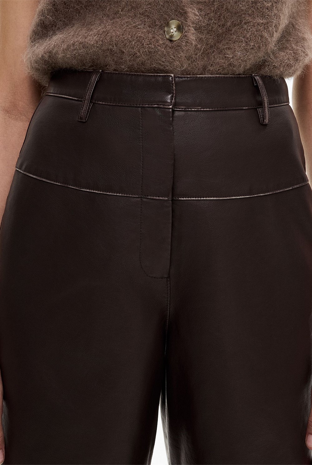 Spliced Faux Leather Pant