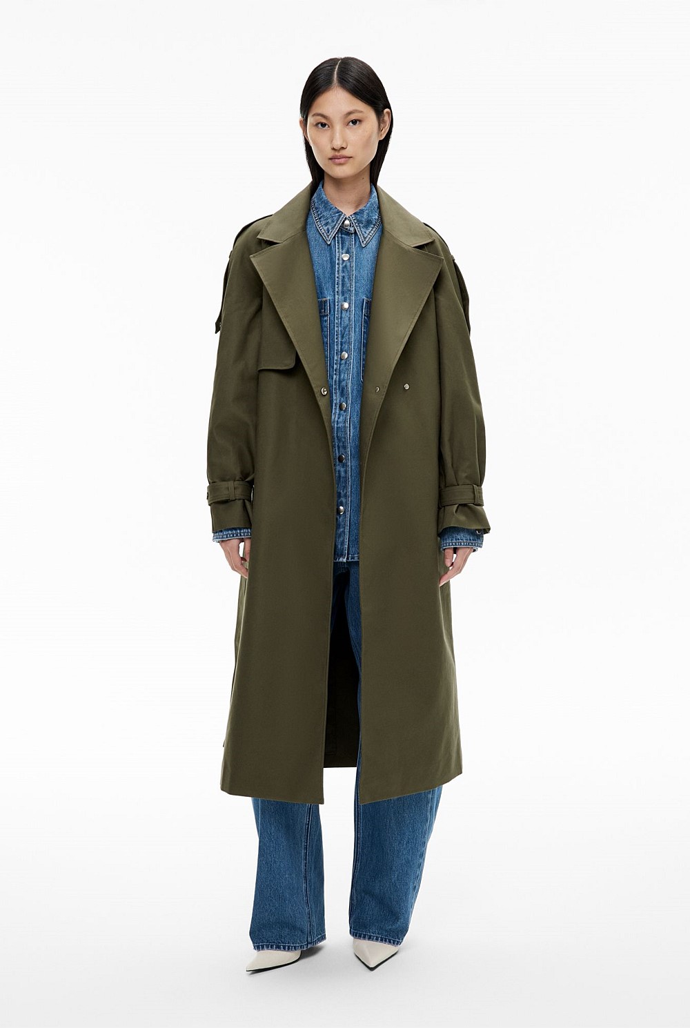Snap Front Trench Coat