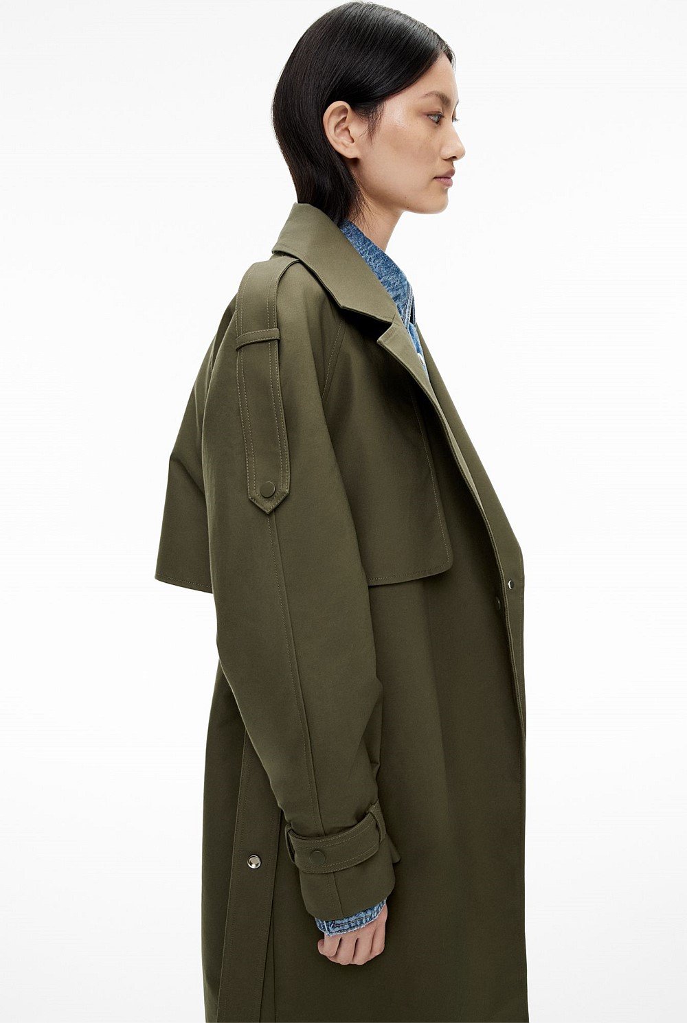 Snap Front Trench Coat