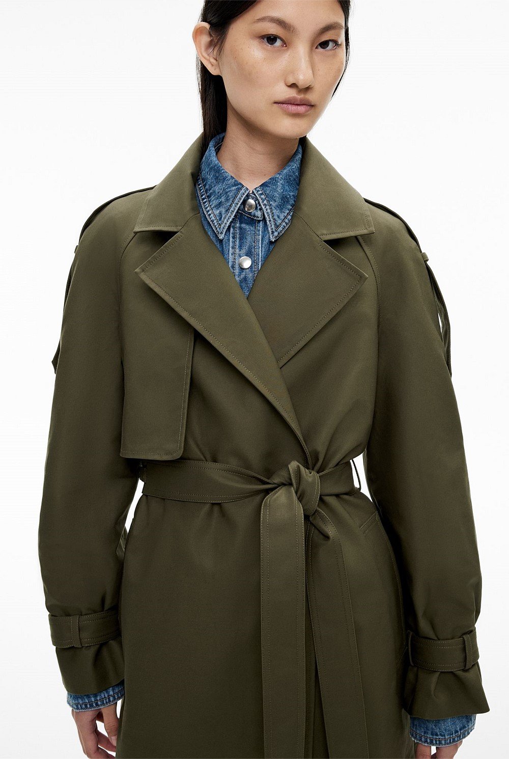 Snap Front Trench Coat