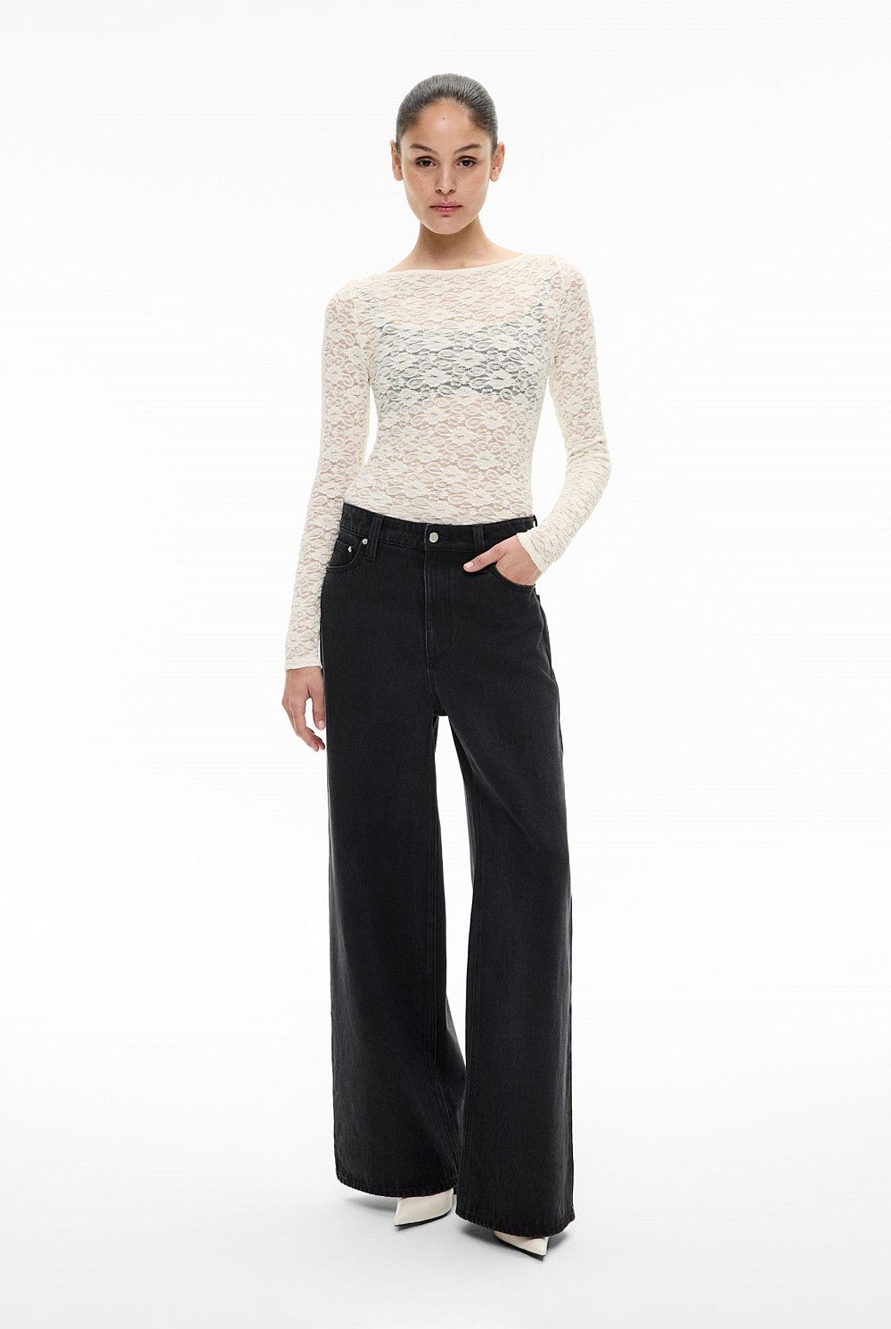 Textured Boat Neck Top