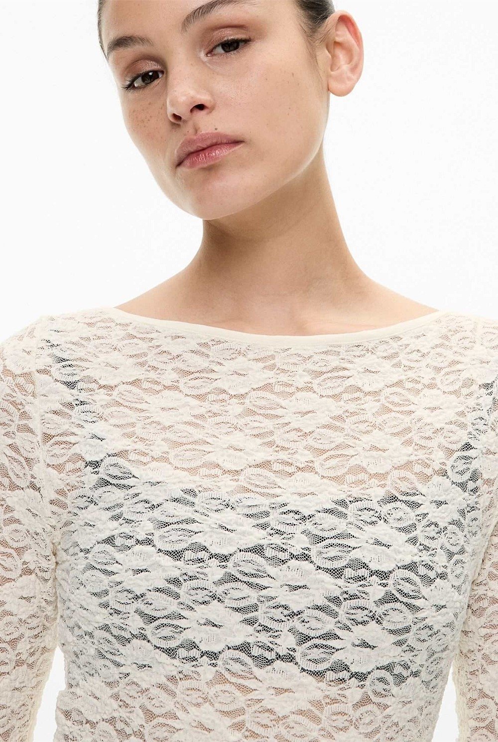 Textured Boat Neck Top